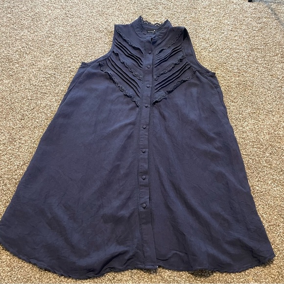 Pomander Place Tuckernuck Dutton shirt dress blue small classic - Picture 2 of 5